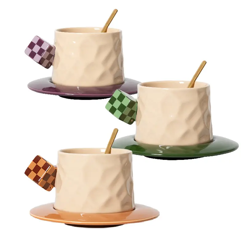 Rubik's Cube Porcelain Espresso Coffee Mug Gift Kitchen Tabletop Creative Ceramic Tea Cup And Saucer Sets