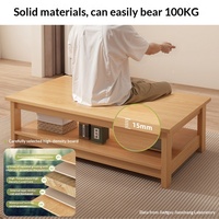 Table à thé de style médiéval, salon, usage domestique, petite table à double niveau, table basse carrée simple, table à thé