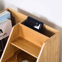 Organisateur de bureau multifonctionnel moderne à 5 niveaux en bambou laqué NC, avec tiroirs de rangement et support de fichiers pour salon et maison