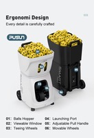 Máquina de Entrenamiento de Pickleball Portátil Pusun GT P6 con Control por App, Construcción de Acero y Plástico, para Práctica en Clubes y Alquiler, 80 unidades