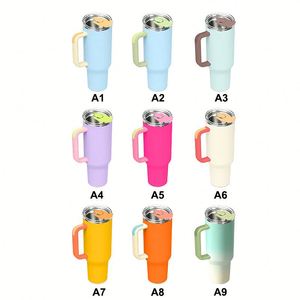 Taza de Café de 40 oz con Recubrimiento en Polvo, Vaso de Acero Inoxidable de Doble Pared con Asa y Tapa - Product Image 1