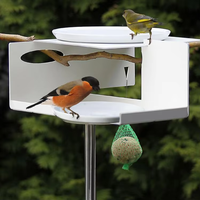 JH-Mech Ensemble de poteaux de fixation robustes pour mangeoire à oiseaux avec base à 5 branches, réglable, 80 pouces, en fer