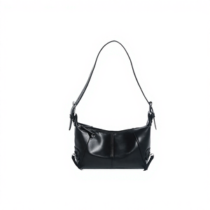 Sac à bandoulière en cuir véritable imperméable tricoté avec fermeture éclair, design de niche Cool Pull Girl, style décontracté rétro pour l'été - Product Image 4