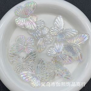 Pendentif papillon en acrylique, couleurs mélangées, gravé au laser, ornement de voiture DIY, décoration artisanale, origine Yiwu, printemps 2023 - Product Image 2