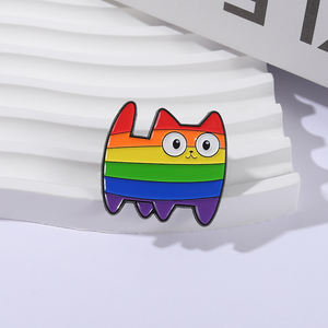 Broche de Gato con el Arcoíris del Orgullo <span class=keywords><strong>LGBT</strong></span>, Pin de Esmalte, Broche de Metal con Diseño de Gato de Dibujos Animados, Insignia para Mochila o Solapa, Joyería, Regalo para Mejores Amigos - Product Image 2