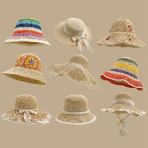 New Collection Summer Woven Raffia <b>Straw</b> Boater <b>Hat</b> for Women Large Brim Sun Protection Beach Travel & Ski Ready - Product Image 1