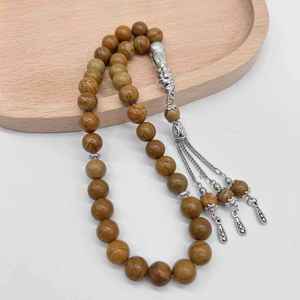 Rosario musulmano perline di preghiera islamica 8/10mm in legno arabico pietra con perline gioiello turco Tasbeeh Misbaha Sibha Tasbih Tesbih - Product Image 5