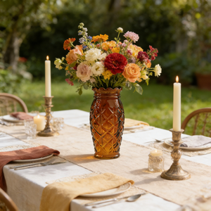 Vase en verre ambré texturé, mini vase à bourgeons, style apothicaire vintage, centre <span class=keywords><strong>de</strong></span> table <span class=keywords><strong>de</strong></span> mariage, décoration intérieure - Product Image 3
