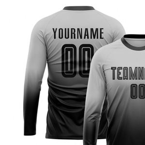 Modern <b>Long</b> Sleeve Soccer Jersey Gradient Football Shirt Lightweight Breathable Sportswear for Team Training League <b>Matches</b> - Product Image 3