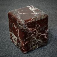 KINGS-WING Nouveau Design Personnalisable Pierre de Coupe Marbre Cube Table Basse d'Appoint Rosso Levanto Table d'Appoint Marbre Moderne