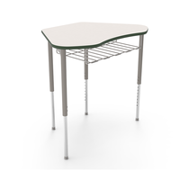 Escritorio Escolar Trapezoidal para Estudiantes, Muebles Escolares, Escritorio Ajustable en Altura para Primaria, Escritorio Infantil con Espacio para Libros y Caja de Almacenamiento