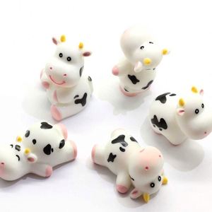 Trang Trại Kawaii Mới Bé Bò Mài Tròn Dễ Thương Vườn Cổ Tích Bò Charms Miniature Phim Hoạt Hình Sữa Slime Charms Hairbow Trung Tâm Thủ Công - Product Image 1