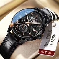 Montre de Charme Haut de Gamme pour Homme, Affaires, Lumineuse, Calendrier, Bracelet en Cuir Argenté, Boîtier en Alliage, Mouvement Quartz Citizen Non-Mécanique, Neuve avec Boîte