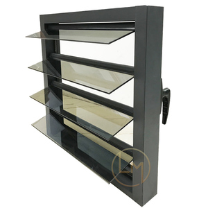 Fenêtre à persiennes horizontales en aluminium noir de conception moderne, ouverture horizontale, pour salle de bain et appartement, fabriquée à Foshan - Product Image 2