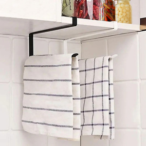 Shosho Inverted <b>Paper</b> Holder Black And White No Drilling Required Modern Cabinet Mount For <b>Kitchen</b> Bathroom Use - Product Image 3