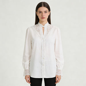 Blusa de Satén con Cuello Redondo y Mangas Abullonadas Estilo Victoriano, Ideal para la Oficina y Uso Diario en Primavera/Verano/Otoño para Mujer, Oferta Especial Temu 2026 - Product Image 3