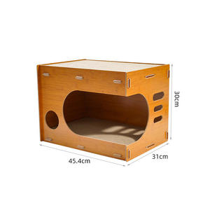 Cama Rascador para Gatos de Madera con Cartón Corrugado, 2 Estilos Disponibles, Fácil de Montar, para Gatos de Menos de 9 kg - Product Image 2