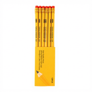 Crayons en bois HB, boîte de 12 pièces jaune/rouge, crayons à <span class=keywords><strong>dessin</strong></span> et à croquis pour les élèves du primaire avec <span class=keywords><strong>gomme</strong></span> - Product Image 2
