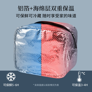 Sac à lunch isotherme bleu marine double couche imperméable pour étudiant avec logo personnalisé, livraison directe d'usine - Product Image 4