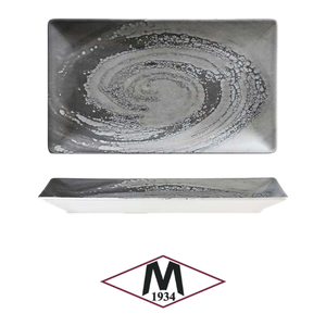Assiette rectangulaire M1934 Vortice Grigio, impression numérique, 25 x 15 cm, fournitures de restaurant, vaisselle de traiteur, vente en gros - Product Image 4