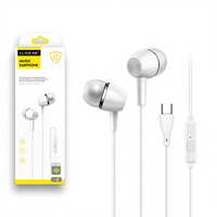 Earphone Berkualitas Tinggi 3.5mm Berkabel dengan Mikrofon, Headphone Musik, Aksesoris Grosir Terlaris untuk Ponsel, Headphone Musik Berkabel
