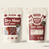 Kemasan Pouch Stand Up Transparan Laminasi BOPP CPP dengan Resleting untuk Daging Sapi Kering, Kemasan Display yang Dapat Disesuaikan