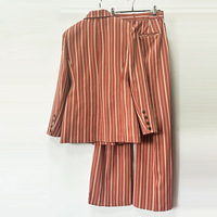 Costume rayé élégant pour femme, style européen et américain 2025, pantalon droit, coupe ajustée, ensemble deux pièces