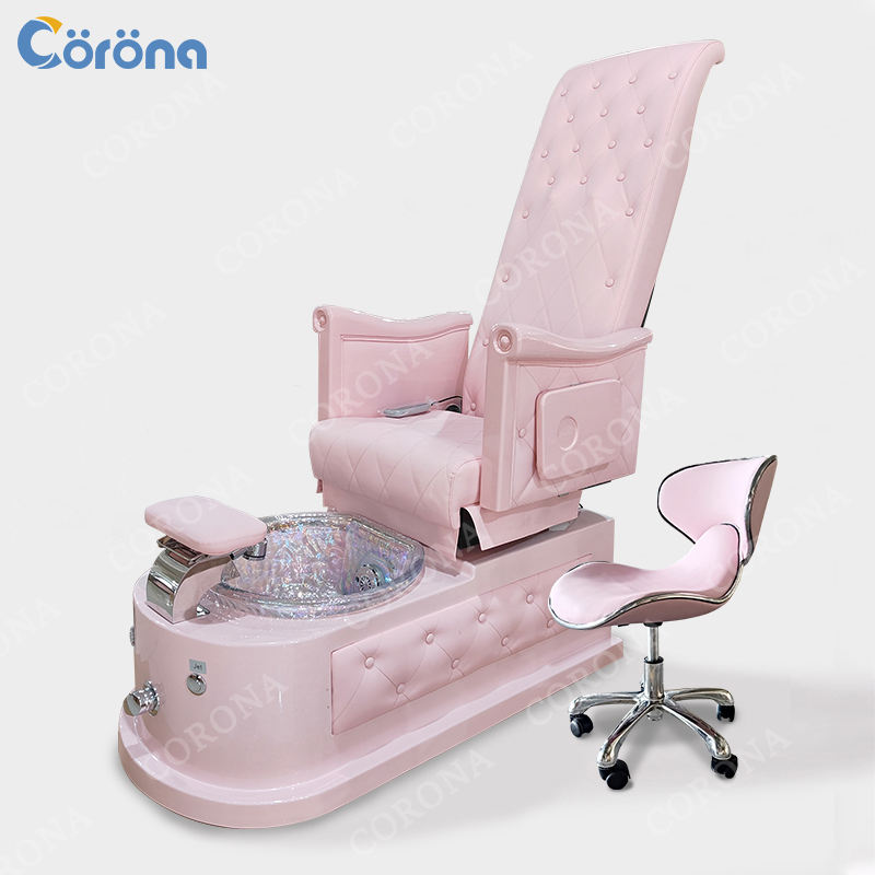 Pink Nail Client Chair KISEN 2023 Pink Luxury Sofa Client Chairs