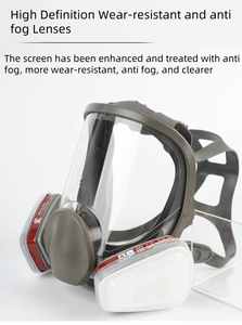 Masque à gaz intégral certifié CE, vente chaude, avec double filtre, respirateur anti-gaz réutilisable, masque à gaz 6800 - Product Image 5
