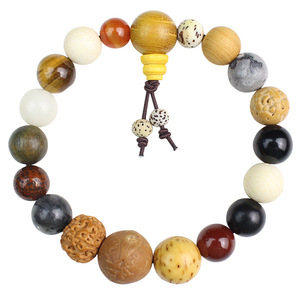Multi Gem Bodhi Seed <b>Bracelet</b> 18 Seeds Temple Style Unisex Buddhist Beads Agate Sandalwood Religious Ceremony Gift - Product Image 5