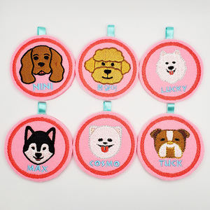 Etiqueta de Identificación Personalizada con Bordado Redondo para Collar de Perro, Etiqueta con Nombre Bordado con Cara de Perro - Product Image 4