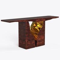 BOCA DO LOBO Table Console de luxe moderne en métal et bois Table Console de salon personnalisable Table d'appoint de couloir moderne