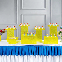 Ensemble de 12 présentoirs en acrylique écologiques personnalisés, réutilisables, bleus tendance, pour buffets et réceptions de mariage
