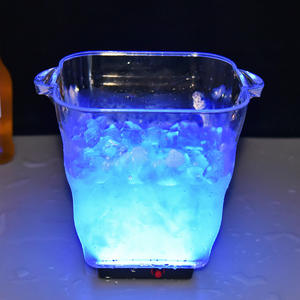 Secchiello per Ghiaccio <span class=keywords><strong>LED</strong></span> in Acrilico Rettangolare da 5L per Feste, Design Impermeabile, Porta Ghiaccio per Bar - Product Image 3