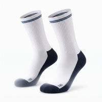 Chaussettes de sport unisexes en laine/spandex respirantes et tendance, à rayures blanches, pour l'hiver, prêtes pour la sublimation numérique