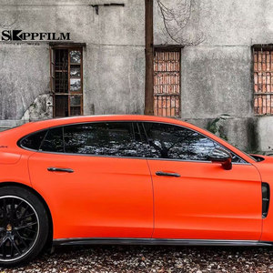 Autocollant de voiture mat en vinyle pour animaux de compagnie série <span class=keywords><strong>Extinction</strong></span> <span class=keywords><strong>film</strong></span> d'emballage en vinyle orange flamme - Product Image 2