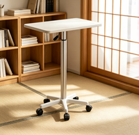 Petit bureau portable pour ordinateur portable, réglable en hauteur, en bois, avec roulettes verrouillables, pour canapé-lit Vlranlife
