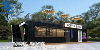 Conteneur d'expédition détachable de 40 pieds, en acier et panneaux sandwich, café, bar, concept de conception de maison en conteneur