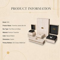 Boîte de rangement pour bijoux en faux travertin avec logo personnalisé, doublure en velours, pour bague, montre, pendentif, bracelet, boîte à deux pièces