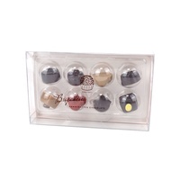 Boîte cadeau en plastique transparent personnalisée pour 8 chocolats à la truffe avec inserts pour bonbons et friandises