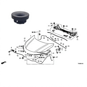 91604-SNA-003 for Honda Hood Support <b>Rod</b> Clip Mounting Base Buckle <b>Plastic</b> For Civic CRV Acura Replacement Part - Product Image 3