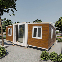 Maison modulaire préfabriquée de Chine, 2 chambres à coucher, prête à l'emploi, maison conteneur auto-modulaire, minuscule ensemble de maisons avec cabine et terrasse à vendre