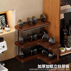 Walnut Colored Three Layer <b>Desktop</b> <b>Shelf</b> For Cups Coffee Storage Rack With Nan Bamboo Material Living Room Use - Product Image 3