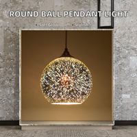 Lustre LED créatif en fer, suspension ronde effet feux d'artifice, pour chevet d'hôtel, salon et salle à manger