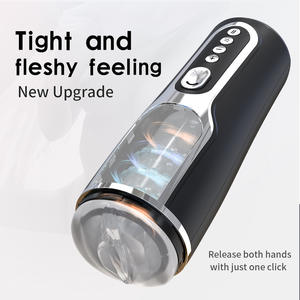 Masturbador masculino automático caliente para hombres con 10 juguetes sexuales Stroker de textura realista vibratoria de empuje - Product Image 3