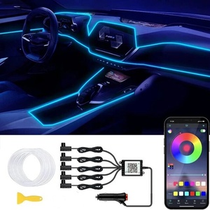 Fil néon LED RGB 6M pour l'ambiance intérieure de la <span class=keywords><strong>voiture</strong></span> <span class=keywords><strong>avec</strong></span> contrôle par application téléphonique, lampe LED ambiante à installer à l'intérieur de la <span class=keywords><strong>voiture</strong></span>, puissance 5W, état neuf - Product Image 6