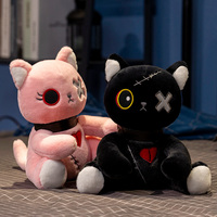 Reborn chat jouets en peluche peluche série sombre gothique Lolita animaux poupée Halloween peluche enfants jouet