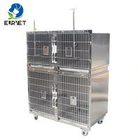 EUR VET Équipement vétérinaire Cage pour chien d'intérieur de luxe à 4 portes Cage pour chat Combinaison de cages pour animaux de compagnie