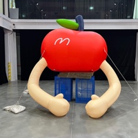 Modèles de pommes gonflables personnalisés en tissu Oxford, pommes rouges et vertes gonflables, décoration extérieure pour centres commerciaux