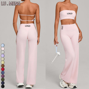 Conjunto de yoga de 2 piezas para mujer: <span class=keywords><strong>Ropa</strong></span> deportiva transpirable, ajustada, con efecto levantacola, para fitness y actividades al aire libre - Product Image 4